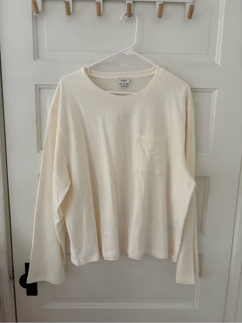 J. Crew Ivory Crewneck Long Sleeve Tee